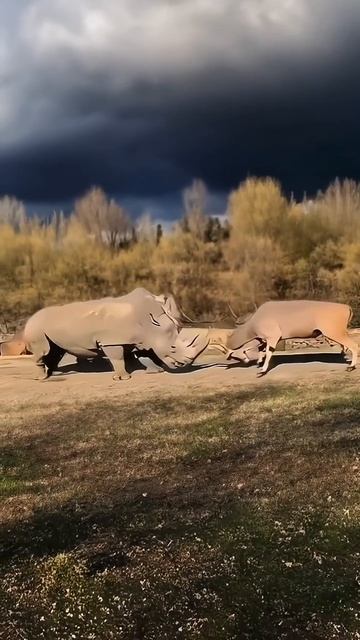 Antelopes are no match for rhinos Animal World Fantastic Beasts Here Animal World Highlights Ant смотреть онлайн