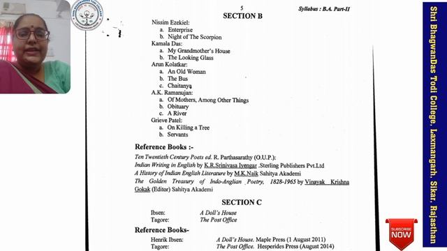 B. A. 2nd Year | English Literature | Syllabus | BhagwanDas Todi College смотреть онлайн