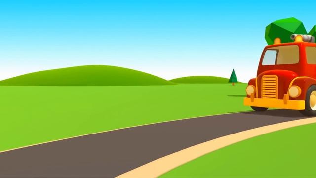 El camión transportador de coches. Vehículos de servicio. Dibujos animados de coches de carreras. смотреть онлайн