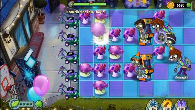 PvsZ2 neon Mixtape level 21-32 plants vs zombies 2 hard level with low level plants смотреть онлайн