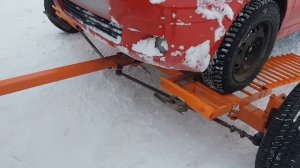 Загрузка на  подкат эвакуатор и углы поворота