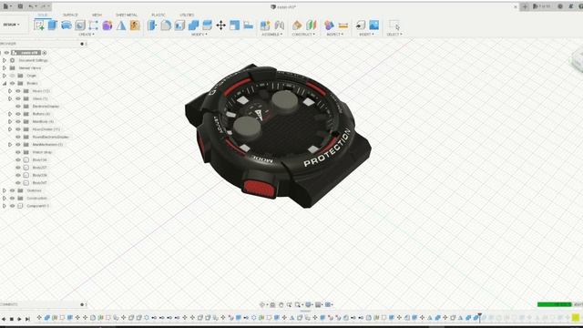 Casio G-Shock Fusion 360 modeling timeline смотреть онлайн