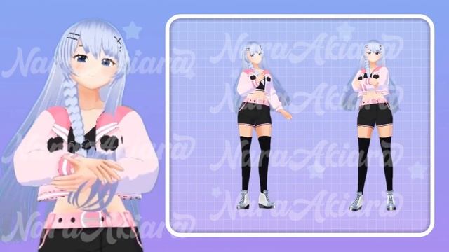 Beautiful Design Aurora Pink Casual Outfit 3D Vroid For Streamer, Twitch смотреть онлайн