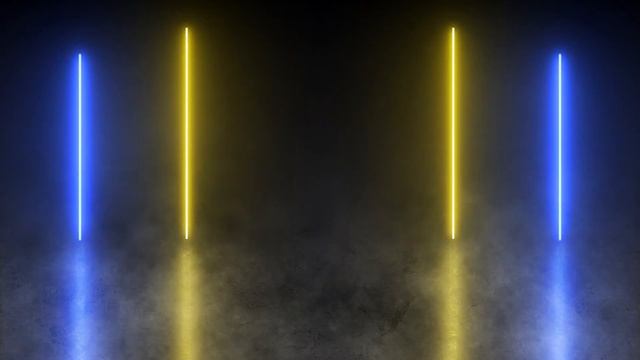 Yellow & Blue Neon Lines Reflection - HD Motion Graphic Background смотреть онлайн