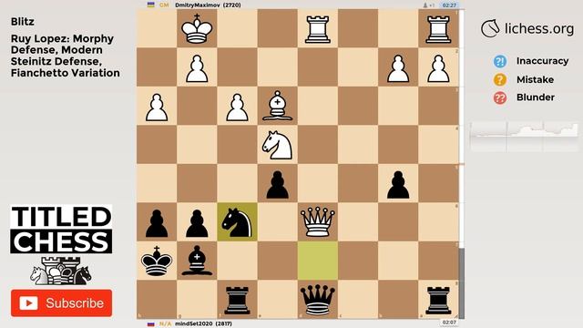 Ruy Lopez: Morphy Defense, Modern Steinitz Defense, Fianchetto Variation - Blitz - Titled смотреть онлайн