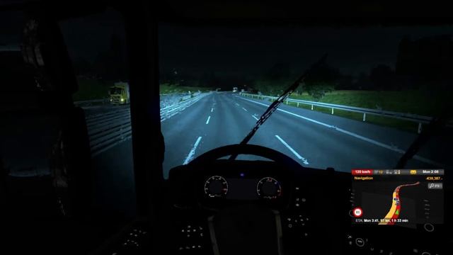 Night drive with heavy scania truck ,Euro truck simulator 2 смотреть онлайн