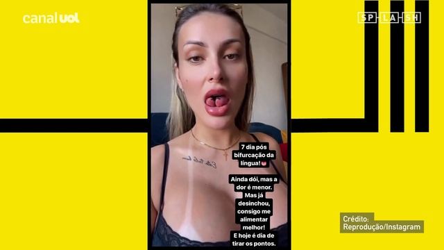 Andressa Urach SENSUALIZA com língua de cobra e fica "babando" смотреть онлайн