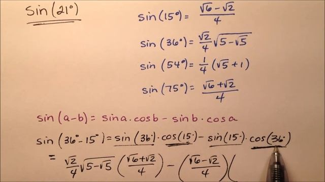 The Exact Value for Sine of 21 Degrees, sin(21) смотреть онлайн