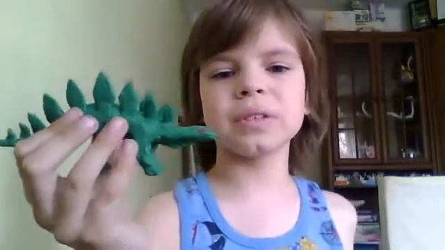 Стегозавр - динозавр из пластилина смотреть онлайн