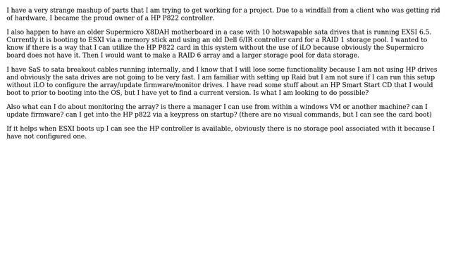 DevOps & SysAdmins: Configuring RAID HP P822 Smart Array controller in Supermicro system, possible? смотреть онлайн