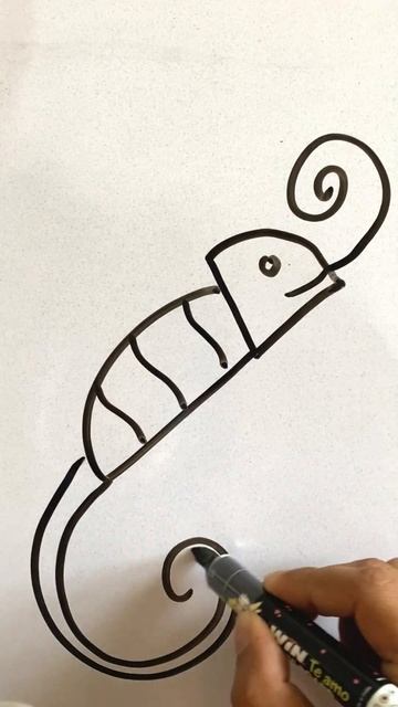 Cute chameleon drawing #chameleon #chameleonpaint #kidsart смотреть онлайн