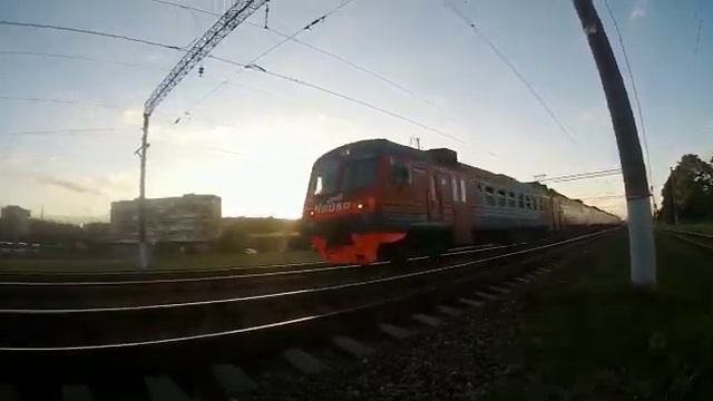 Электропоезд ЭД4М-0377 "Комфорт,Чайка",Царское-Село. смотреть онлайн
