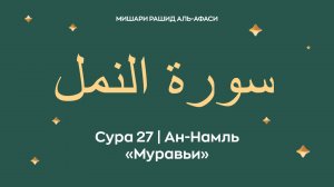 Сура 27 Ан-Намль — Муравьи (араб. سورة النمل). Читает Миша́ри ибн Ра́шид аль-Афа́си.