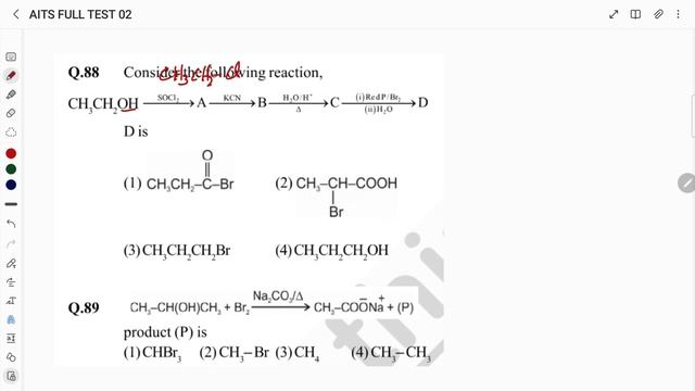 NEET CHEMISTRY AITS FULL TEST 02 Q76 TO 100 смотреть онлайн