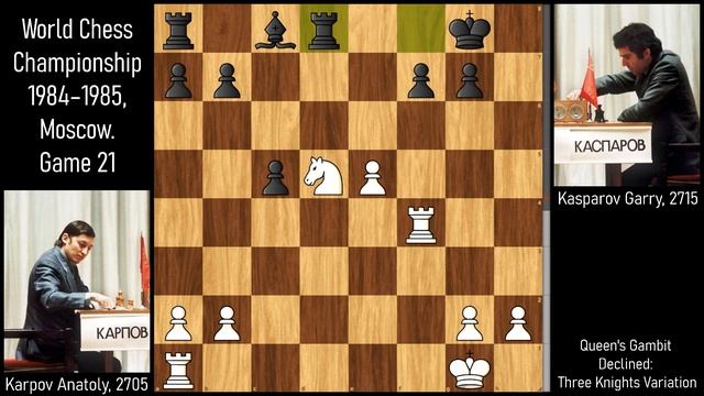 Calm defense / World chess championship 1984 Karpov vs Kasparov Game 21 смотреть онлайн