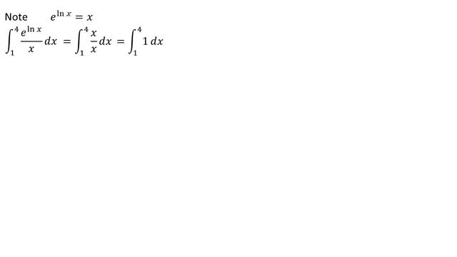 integral of e^(ln x) / x dx from 1 to 4 смотреть онлайн