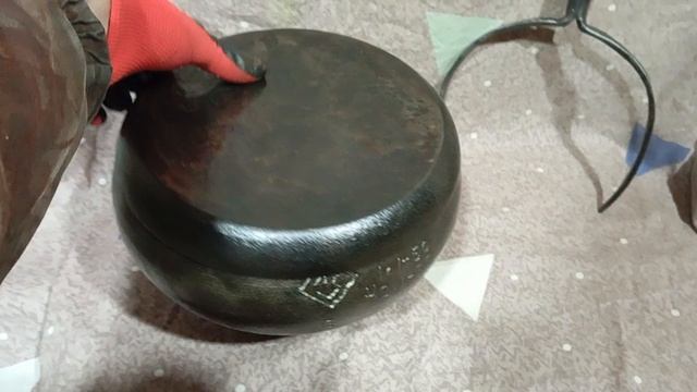 Чугунок чугунный 6 литров + Крышка - Сковорода чугунная +Ухват кованый СССР смотреть онлайн