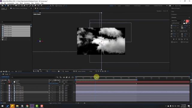 3D Camera Animation Clouds in After Effects Tutorials смотреть онлайн
