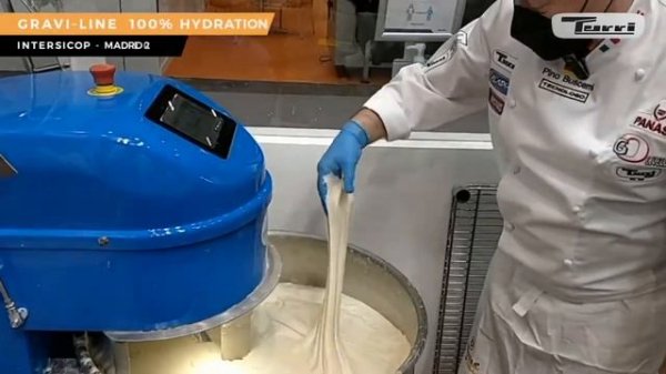 Разделка теста от 45% до 100% гидратации теста. Модель Gravi Line Compact, Turri.