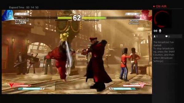 Ken (Kenshiro) vs. M. Bison (RChimp) in Street Fighter V