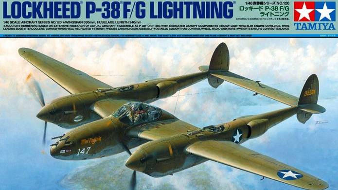 Распаковка Tamiya 1 48 61120 Lockheed P-38 F G Lightning