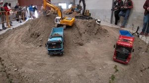 Радиоуправляемые реалистичные масштабные модели строительной техники и грузовиков.