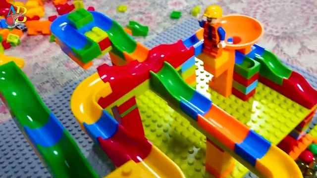 Marble Run Race, Eps 20 of slowly assembled plastic blocks ⭐ ASMR смотреть онлайн