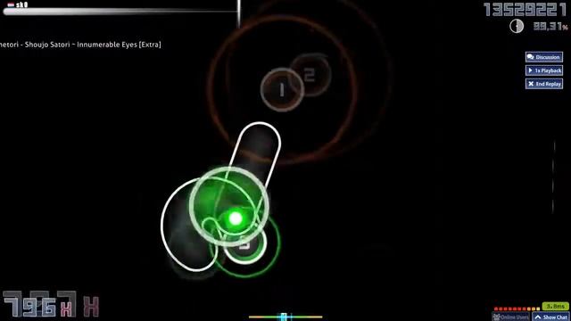 [Osu! #63 330PP] Demetori - Shoujo Satori ~ Innumerable Eyes [Extra] смотреть онлайн