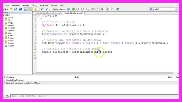 MQL5 Tutorial Deutsch - Simple Schlusskurs Berechnung смотреть онлайн