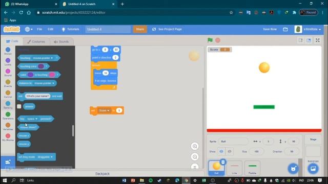 Bouncing Ball Game With Scratch смотреть онлайн