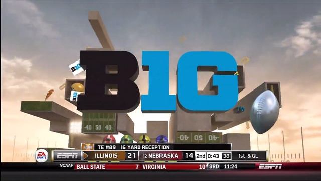 NCAA Football 14 Gameplay: Illinois Fighting Illini vs. Nebraska Cornhuskers (Xbox 360) смотреть онлайн