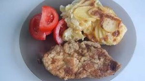 Шницель с картошкой на обед. Маринкины творинки. Всем МИРА и Добра!