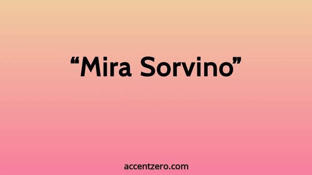 Pronounce "Mira Sorvino" - Chinese accent vs. native U.S. смотреть онлайн