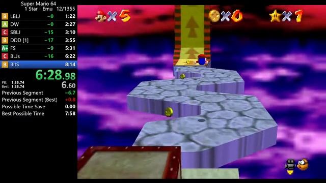 Super Mario 64 1 Star Speedrun in 7:53 (Emu) смотреть онлайн