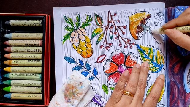 Mungyo Aquarelle Oil Pastel|Swatching/coloring In Rita Berman's Book|Water Soluble Crayons|