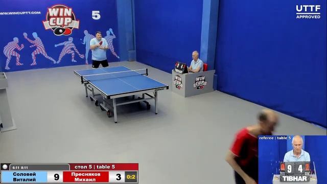 15:30 Соловей Виталий 2-3 Пресняков Михаил cтол 5 ЮГ-3 09.06.21 смотреть онлайн