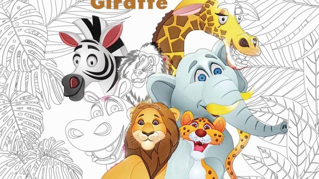 Animals | Coloring and Music | Leopard, Elefant, Zebra, Lion, Giraffe, Monkey, Hippo смотреть онлайн
