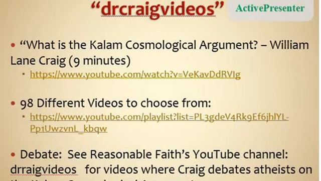 Lecture over Kalam Cosmological Argument 20 January 2015 смотреть онлайн
