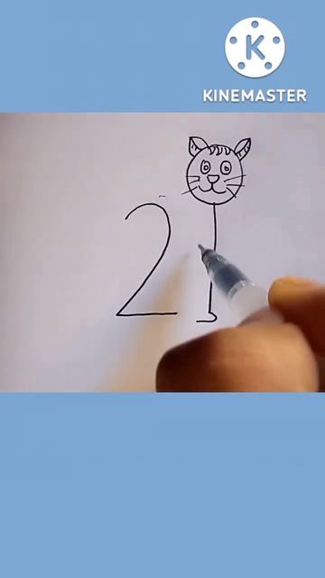 How to draw cat 🐱 from number 2🤔 | cat drawing easy #shorts #youtubeshorts смотреть онлайн