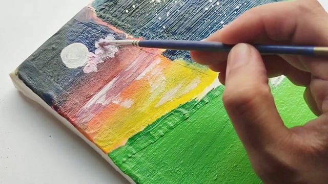 A spaceman looking for Earth |Acrylic Painting on Canvas step by step |Satisfying Masking Tape ASMR смотреть онлайн