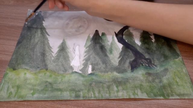 Арт "Ведьма и луна" speed paint смотреть онлайн