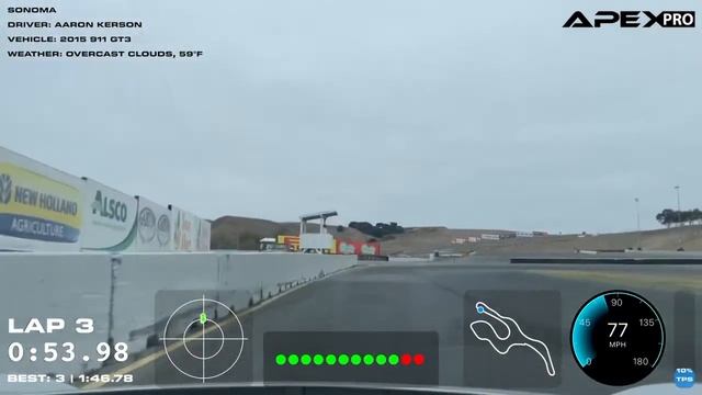 Sonoma Raceway 1:46.7 lap with Lightspeed Club / 991.1 Porsche GT3 смотреть онлайн