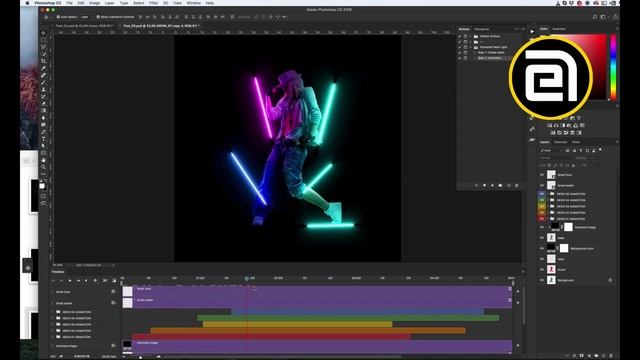 PHOTOSHOP ACTION AND TUTORIAL FOR neon animation смотреть онлайн