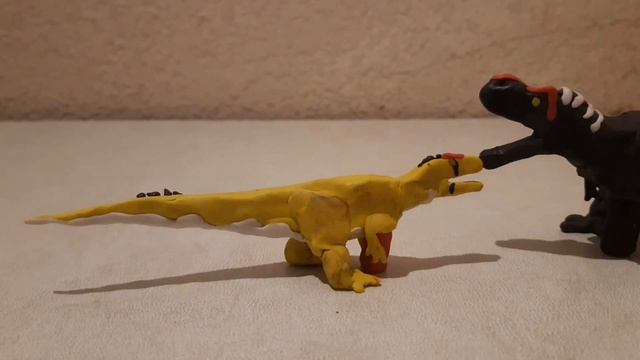 clay allosaurus, torvosaurus, carcharodontosaurus, T. rex | dinosaur claymation смотреть онлайн