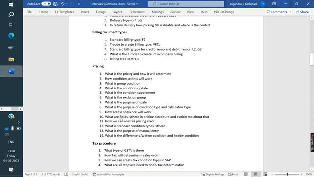 SAP SD-Class 71: Interview questions/Real time issues/Real time change requests ||Your's Yuga SAP S смотреть онлайн