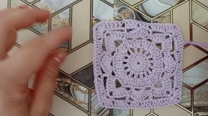сереневый жилет 💜из мотивов крючком🌸🧶
