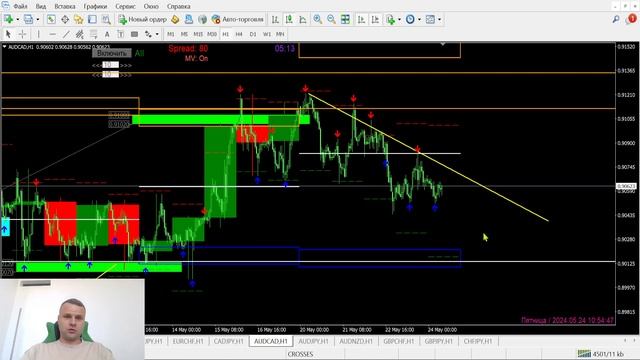Аналитика, обзор рынка форекс, кросс курсы 24.05.23 смотреть онлайн
