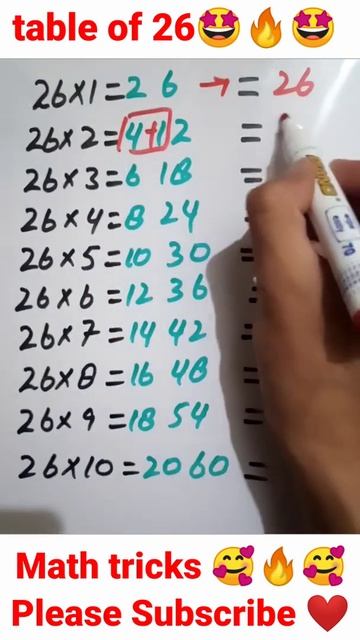Math shorts | Math tricks and tips | table of 26 #maths #viralshorts #shorts смотреть онлайн