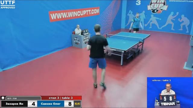 Захаров Ян 3-2 Саенко Олег Турнир Восток 3 WIN CUP 11.07.21 ПрямаяТрансляция Зал3 смотреть онлайн