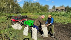 Копаем картофель в деревне. Переделали окучник в копалку. Вечерняя охота на уток.